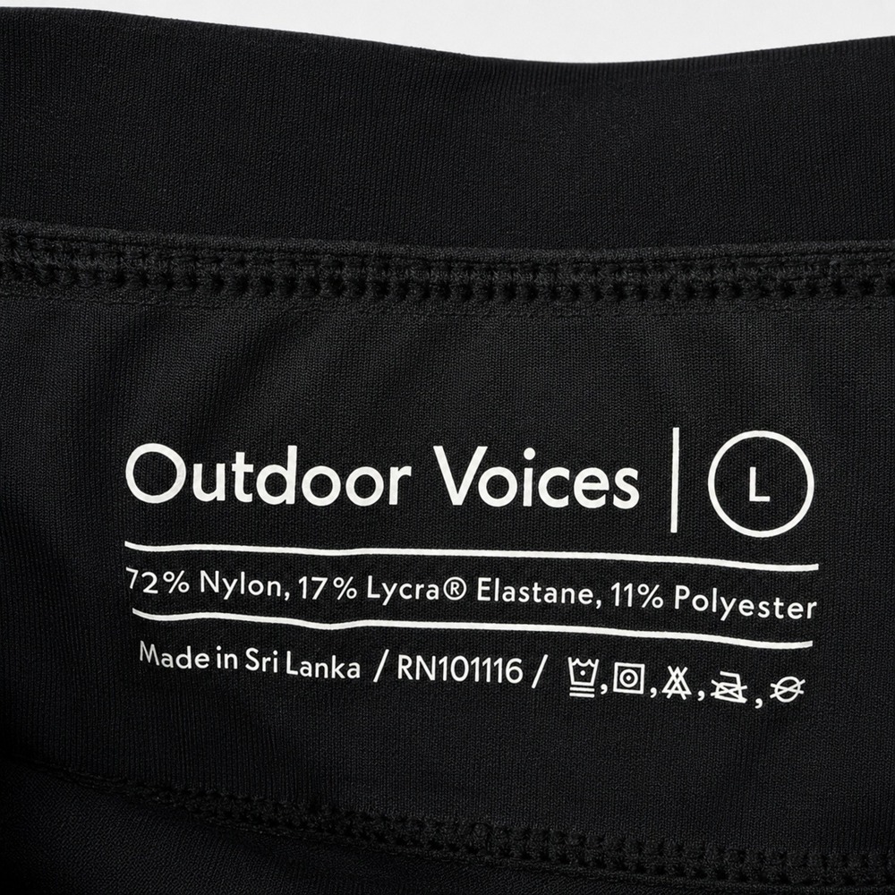 Outdoor Voices Women Black High Rise Side Pocket 7/8 Performance Leggings Large